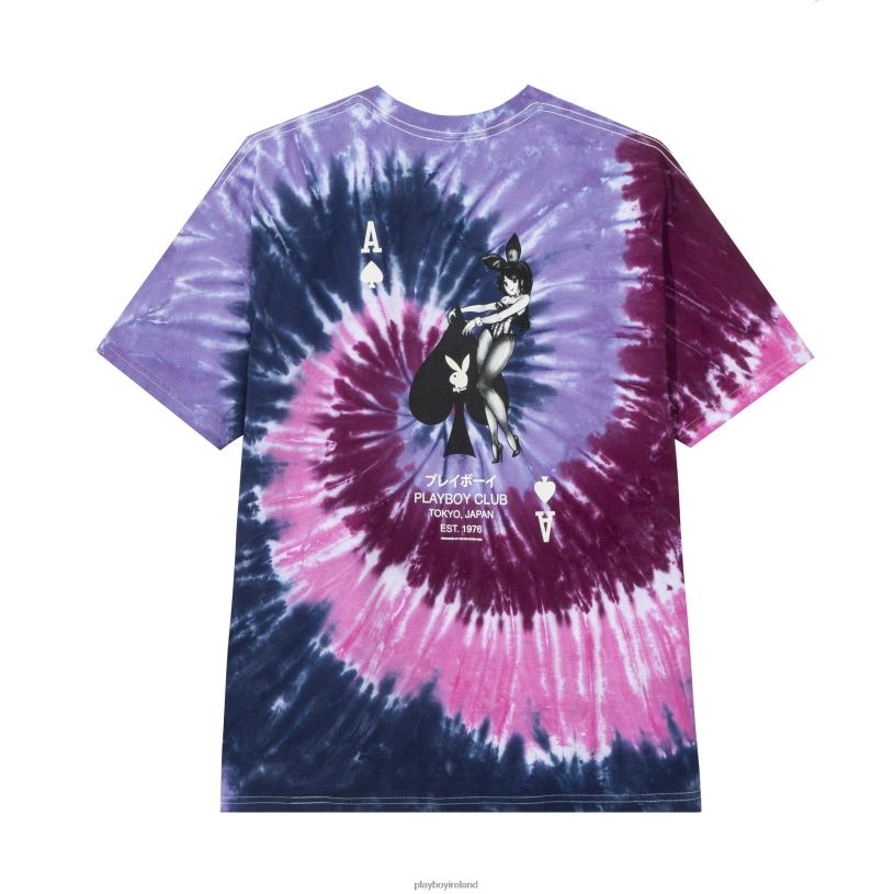 Playboy Men Ace of Spades Tie-Dye T-Shirt HBFB252 Clothing Purple