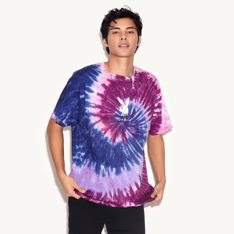 Playboy Men Ace of Spades Tie-Dye T-Shirt HBFB252 Clothing Purple