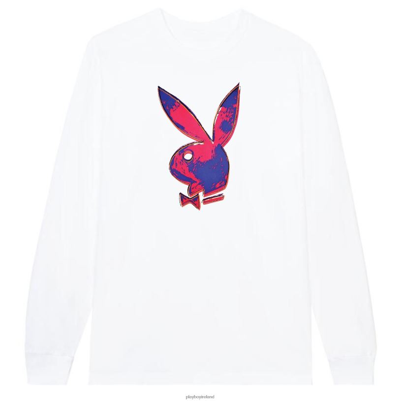 Playboy Men Andy Warhol Bunny Long Sleeve HBFB73 Clothing White