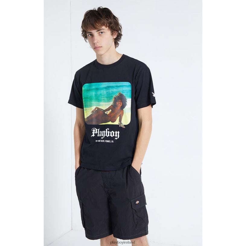 Playboy Men Beachfront Tee HBFB256 Clothing Black
