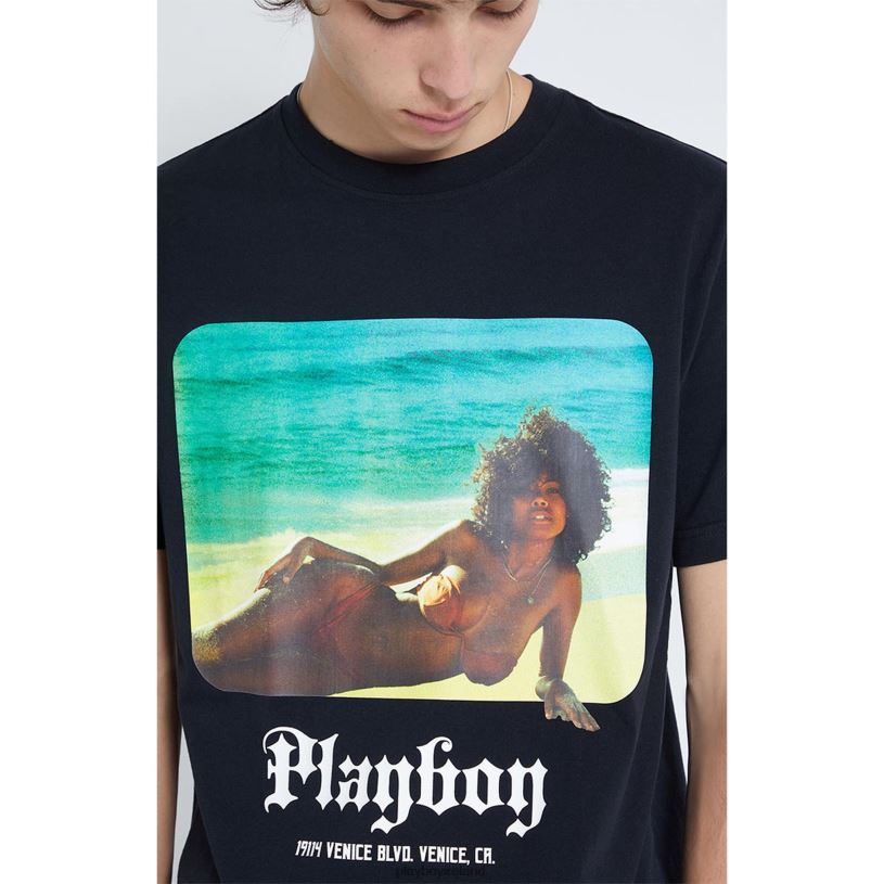 Playboy Men Beachfront Tee HBFB256 Clothing Black