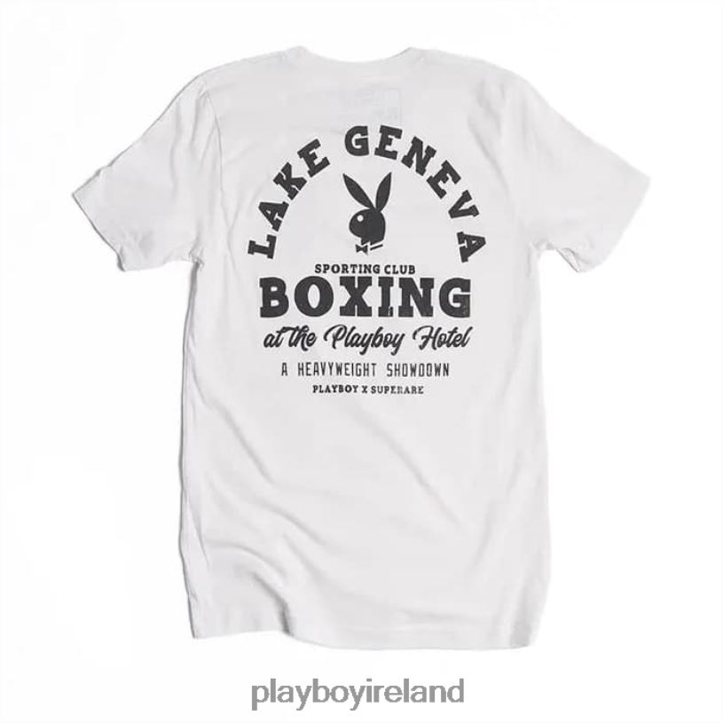 Playboy Men Boxing T-Shirt HBFB3 Clothing White