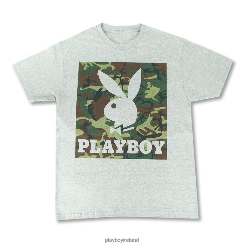 Playboy Men Camo Box Grey Tee HBFB134 Clothing Original