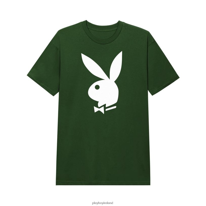 Playboy Men Classic Rabbit Head T-Shirt HBFB5 Clothing Forest