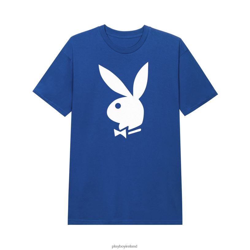 Playboy Men Classic Rabbit Head T-Shirt HBFB7 Clothing Royal