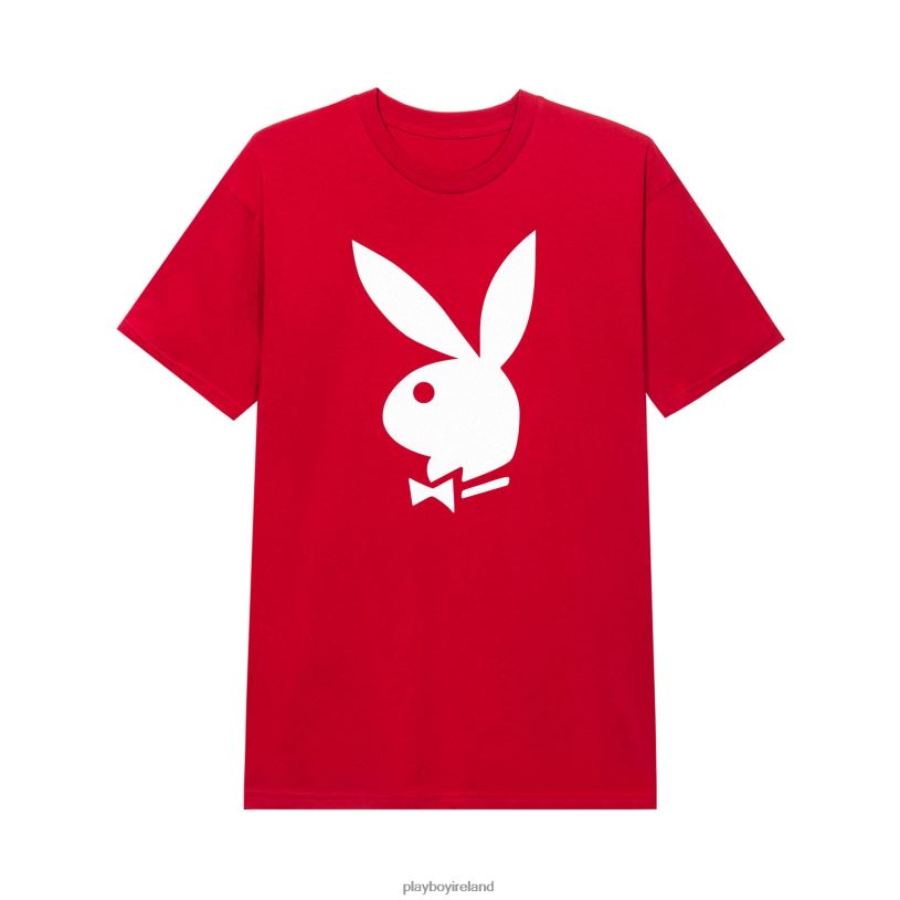 Playboy Men Classic Rabbit Head T-Shirt HBFB8 Clothing Red