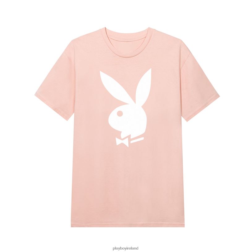 Playboy Men Classic Rabbit Head T-Shirt HBFB9 Clothing Pink