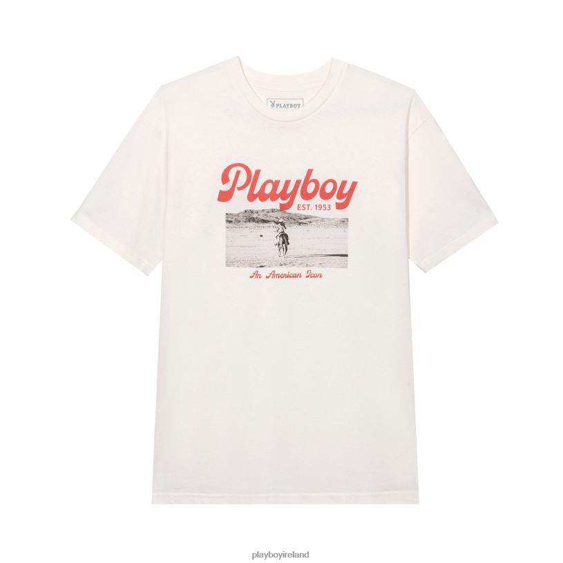 Playboy Men Desperado American Icon T-Shirt HBFB100 Clothing Vintage White