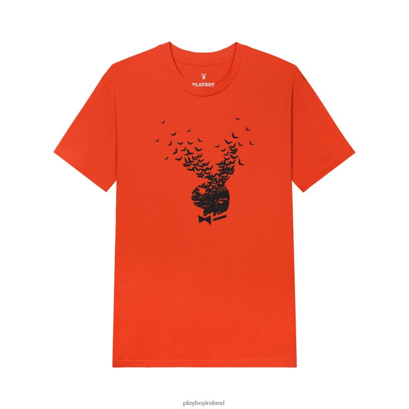 Playboy Men Exploding Bat T-Shirt HBFB197 Clothing ORANGE