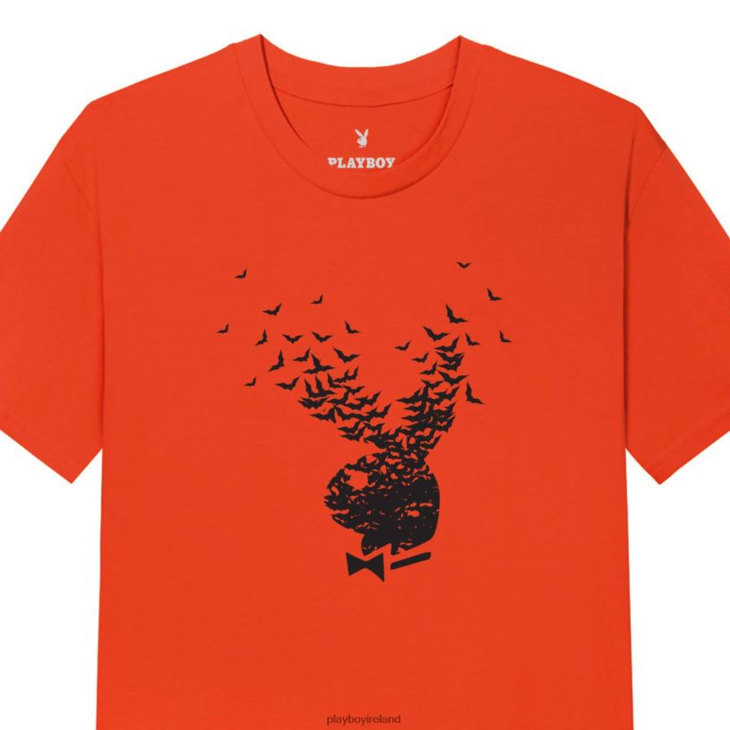 Playboy Men Exploding Bat T-Shirt HBFB197 Clothing ORANGE