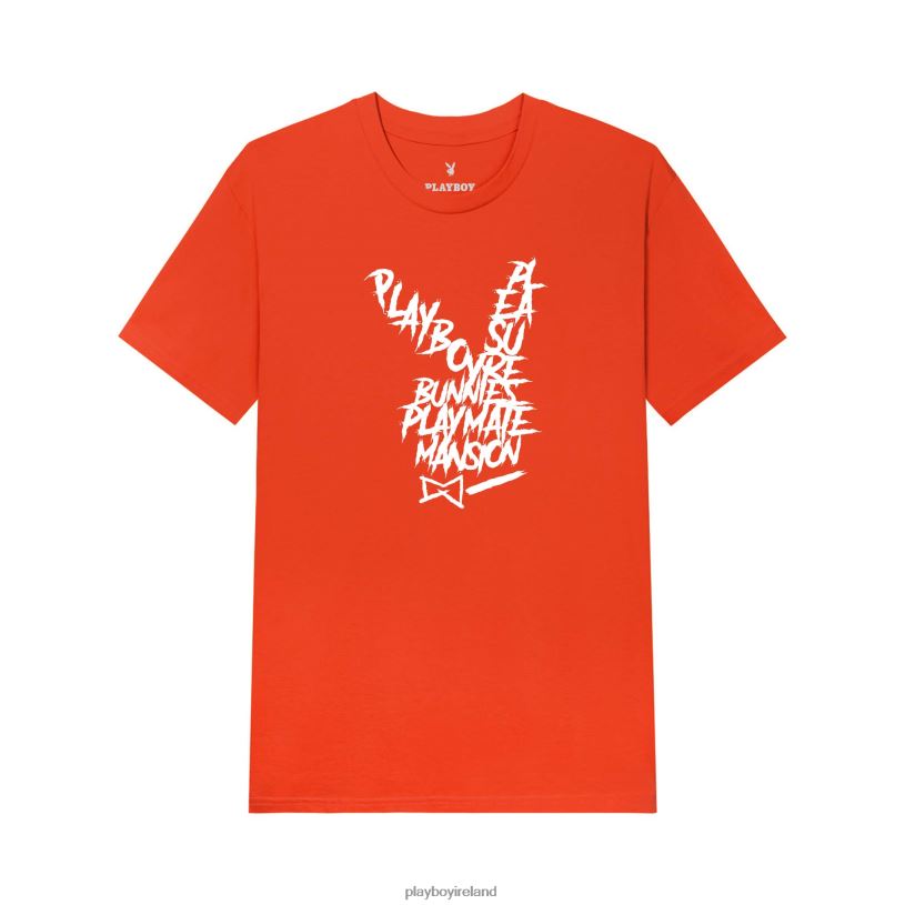Playboy Men Graffiti Rabbit Head T-Shirt HBFB198 Clothing Autumn