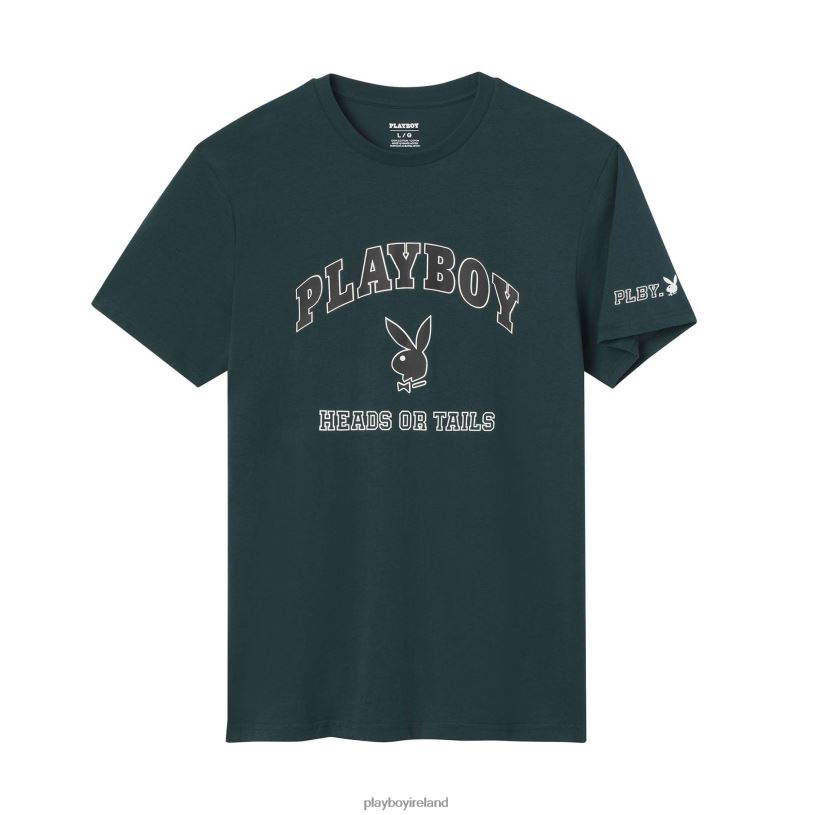 Playboy Men Heads or Tails T-Shirt HBFB308 Clothing Green