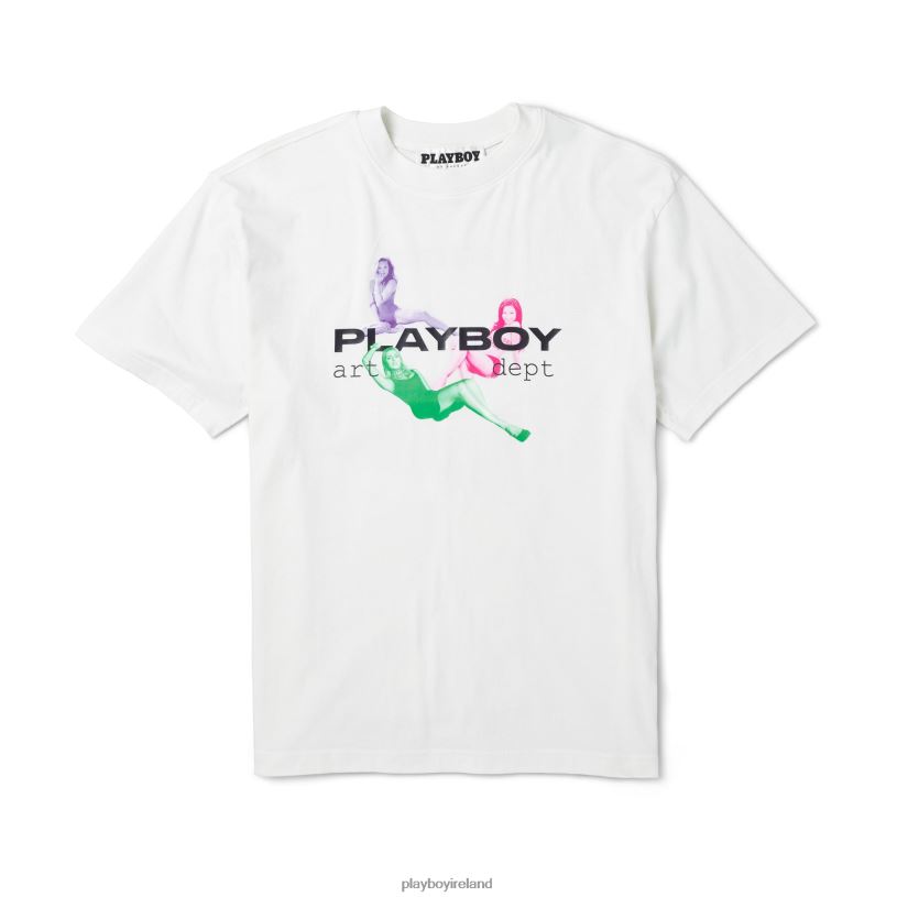 Playboy Men Illusion T-Shirt HBFB182 Clothing Vaporous grey