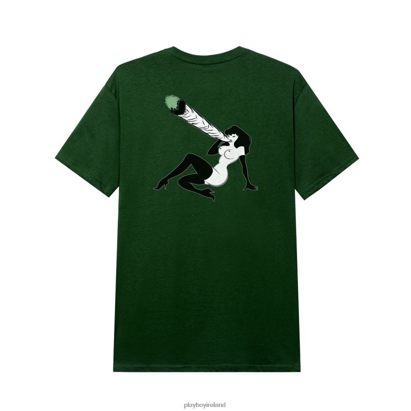 Playboy Men Inhale Femlin T-Shirt HBFB14 Clothing Forest Green