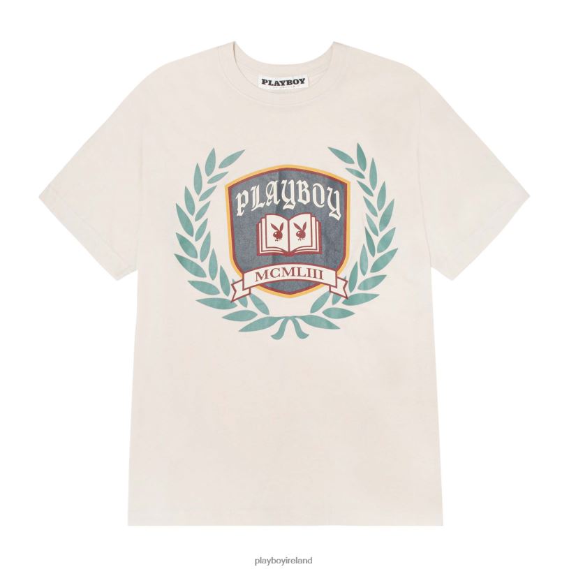 Playboy Men Ivy League T-Shirt HBFB297 Clothing Off White