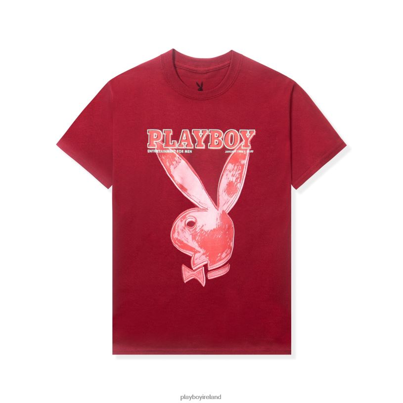 Playboy Men January 1986 Andy Warhol Cover T-Shirt HBFB163 Clothing Red