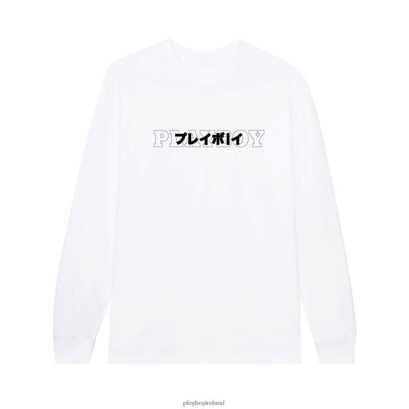 Playboy Men Japanese Masthead Long Sleeve HBFB75 Clothing White