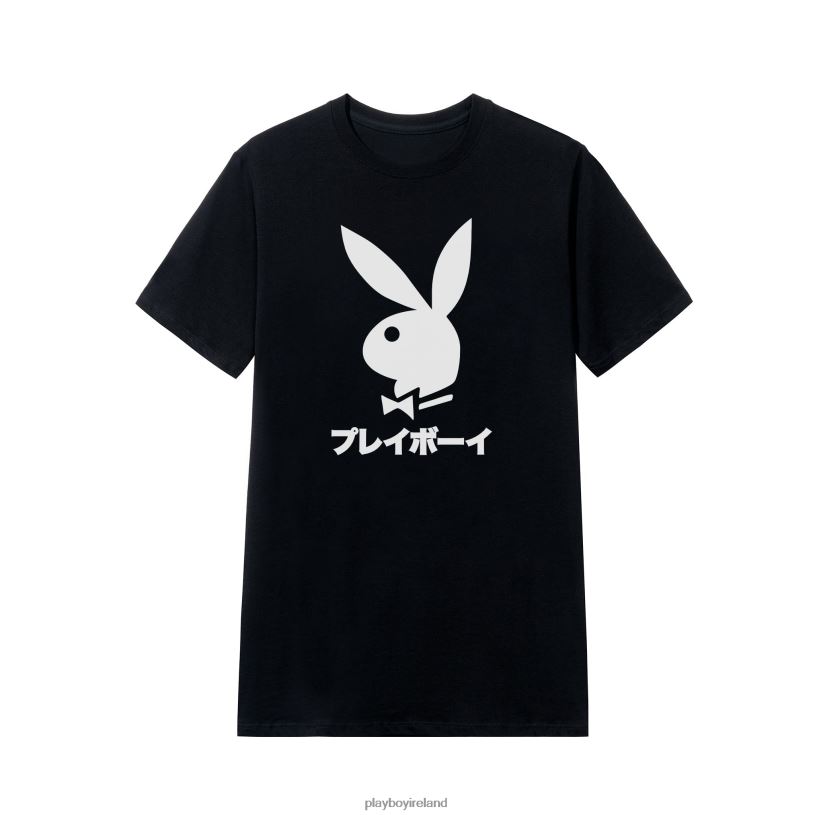 Playboy Men Japanese Rabbit Head T-Shirt HBFB36 Clothing Black