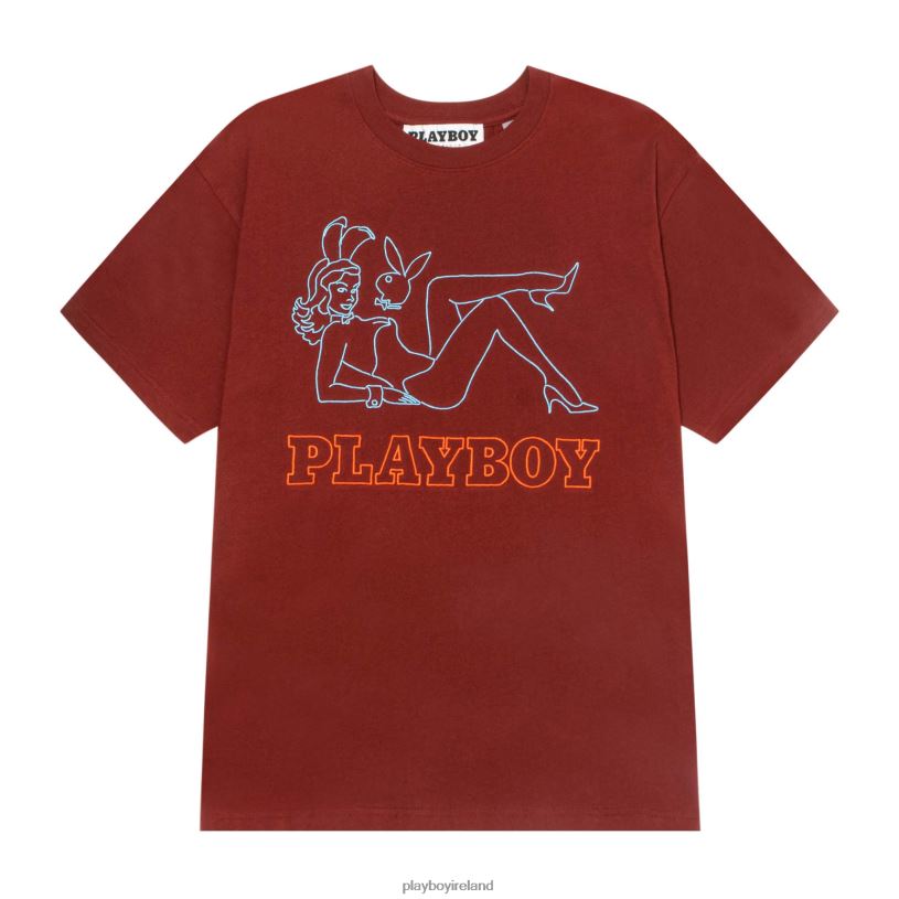 Playboy Men Late Night T-Shirt HBFB208 Clothing Fired brick