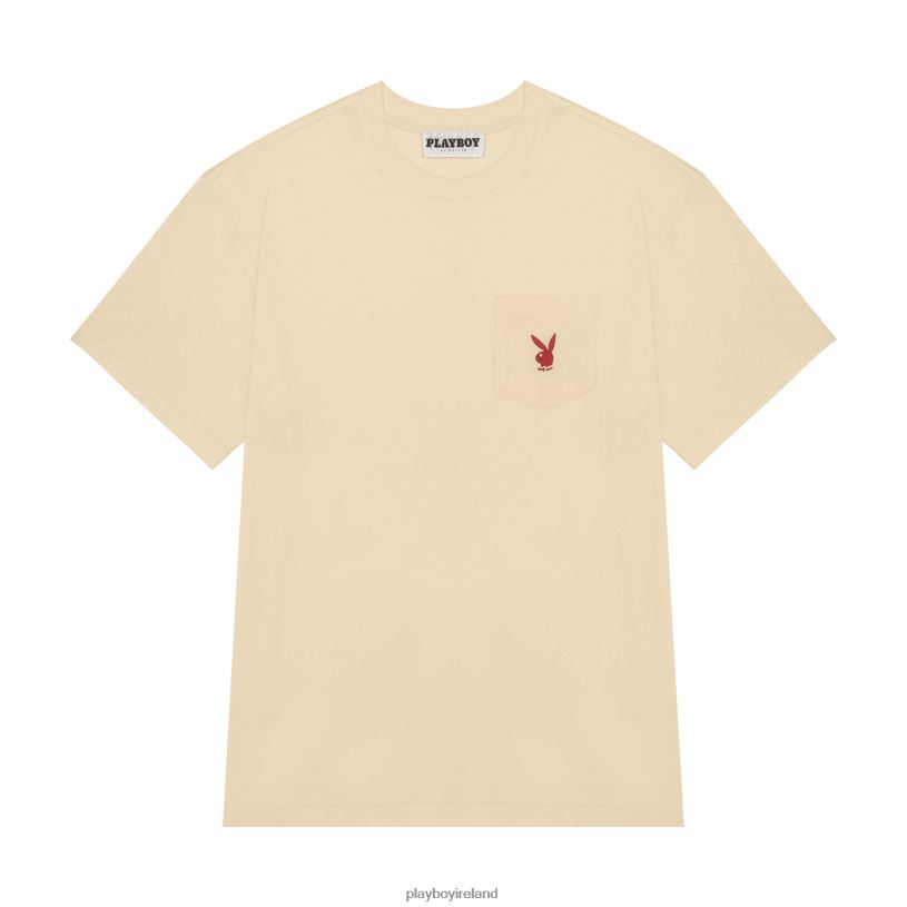 Playboy Men Lovers Pocket T-Shirt HBFB322 Clothing Alabaster gleam