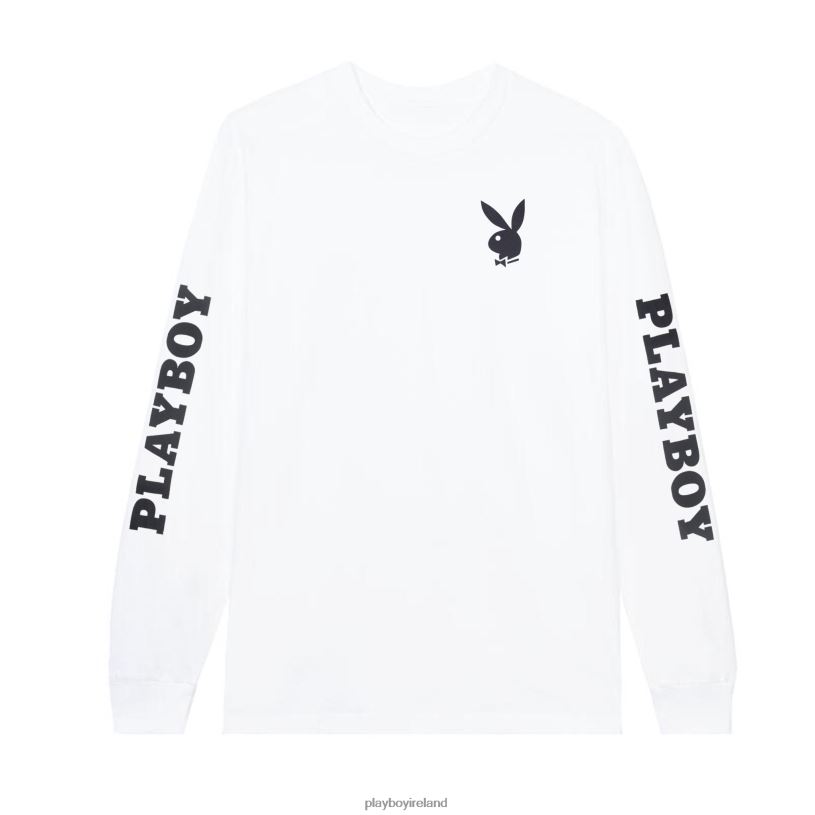 Playboy Men Masthead & Rabbit Head Long Sleeve HBFB242 Clothing White