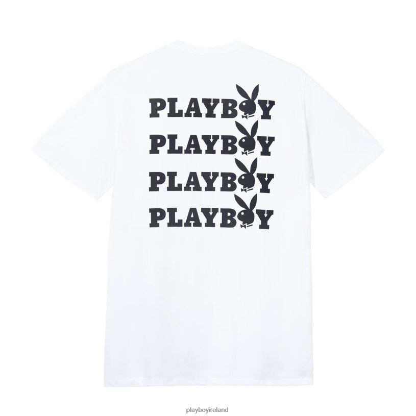 Playboy Men Masthead & Rabbit Head Tee HBFB19 Clothing White