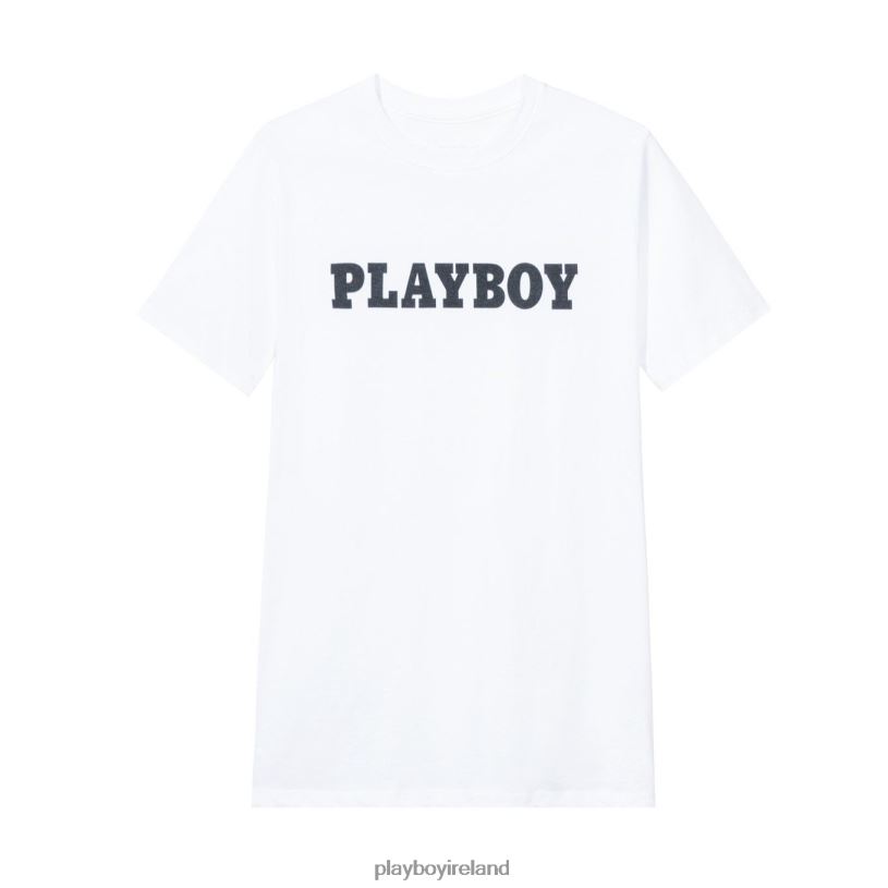 Playboy Men Masthead T-Shirt HBFB82 Clothing White