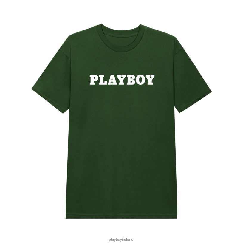 Playboy Men Masthead T-Shirt HBFB85 Clothing Forest