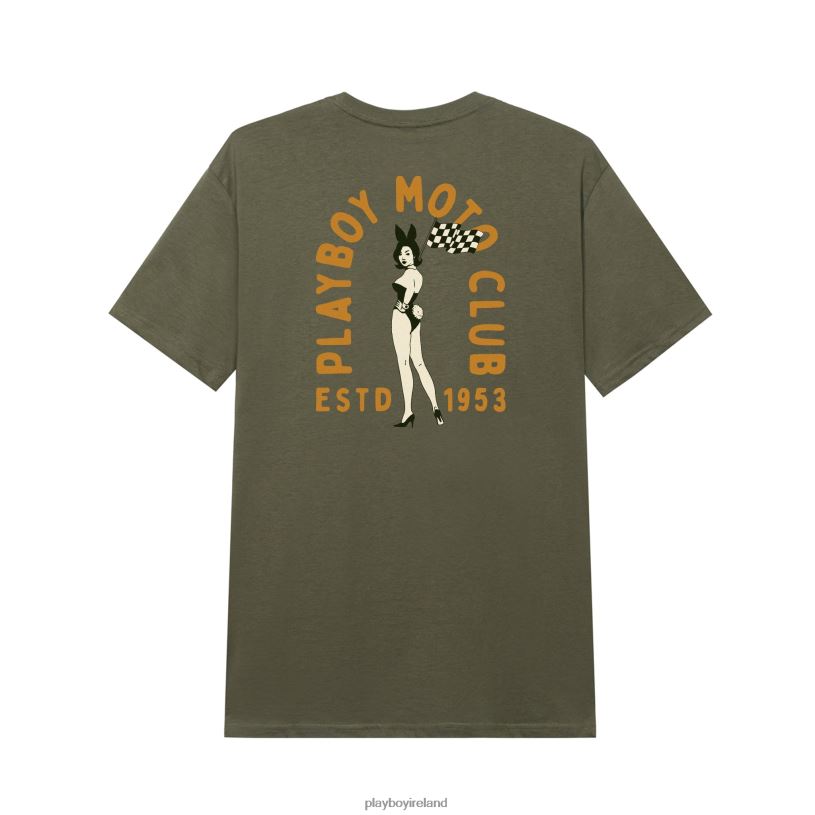 Playboy Men Moto Club T-Shirt HBFB216 Clothing Olive