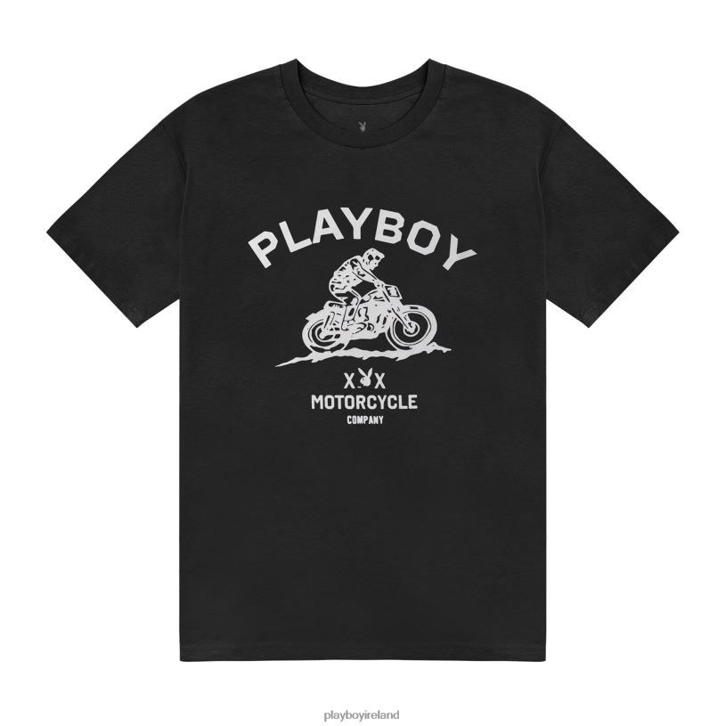 Playboy Men Motorcycle Company T-Shirt HBFB309 Clothing Black