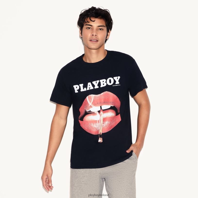 Playboy Men November 2013 Cover T-Shirt HBFB236 Clothing Black