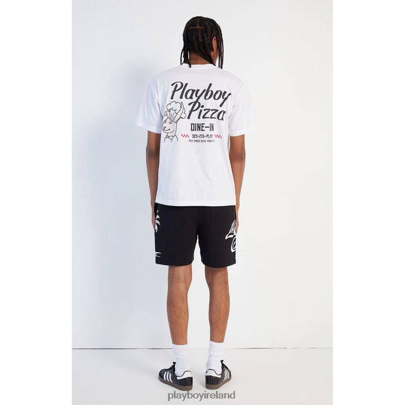 Playboy Men Pizza Tee HBFB28 Clothing White