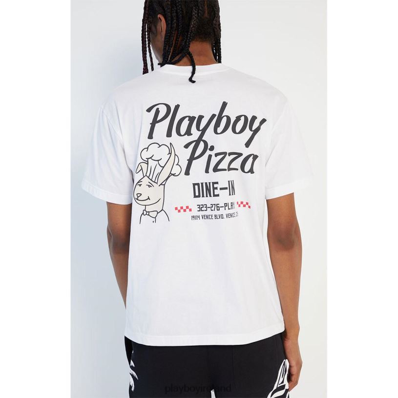 Playboy Men Pizza Tee HBFB28 Clothing White