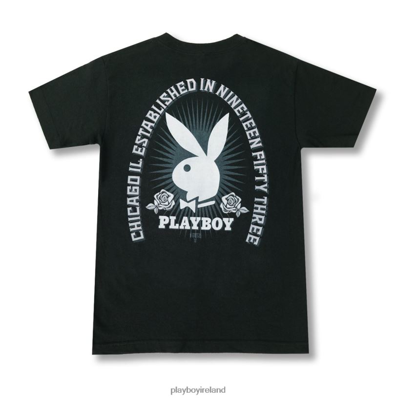 Playboy Men Play Rose Tee HBFB26 Clothing Black