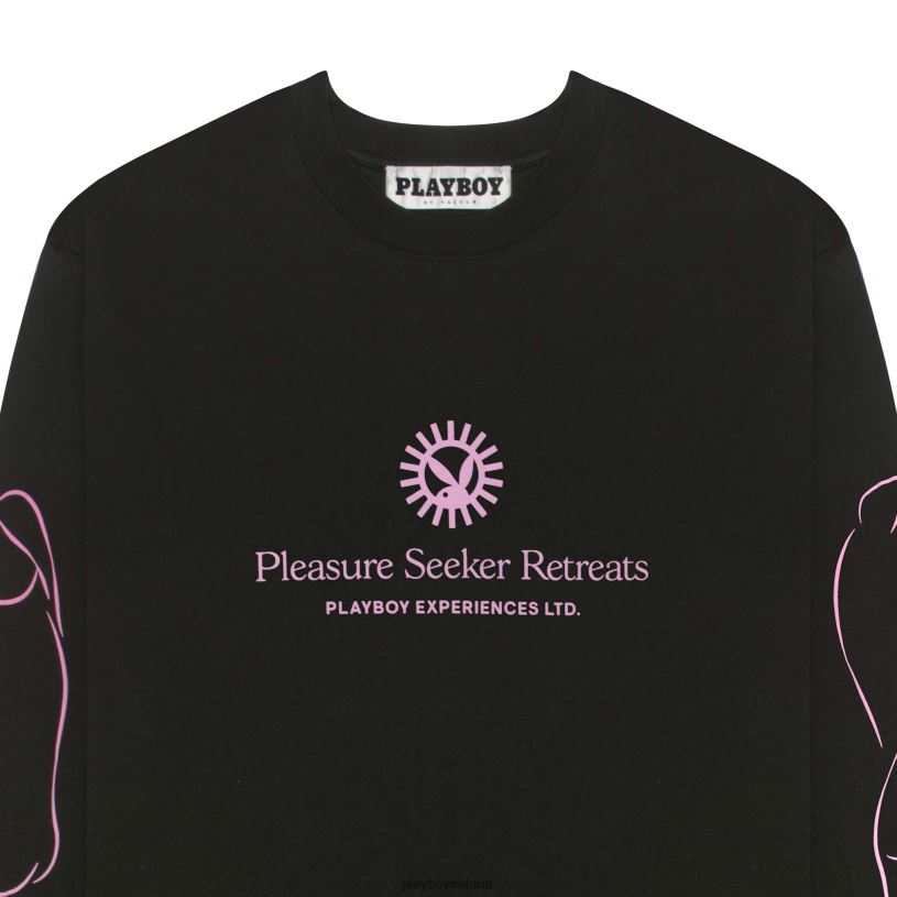 Playboy Men Pleasure Seeker Long Sleeve T-Shirt HBFB272 Clothing Black