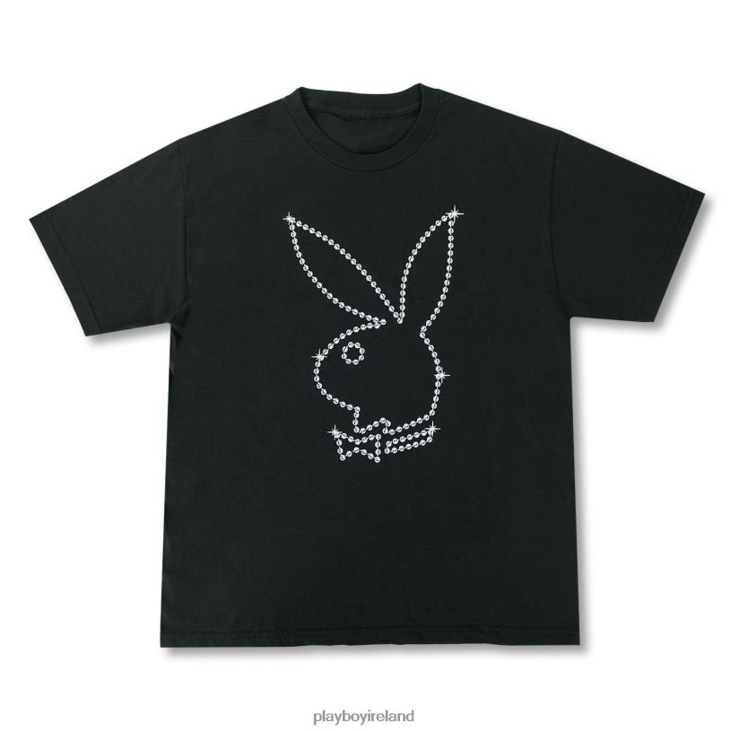 Playboy Men Rabbit Head Beads Tee HBFB139 Clothing Black