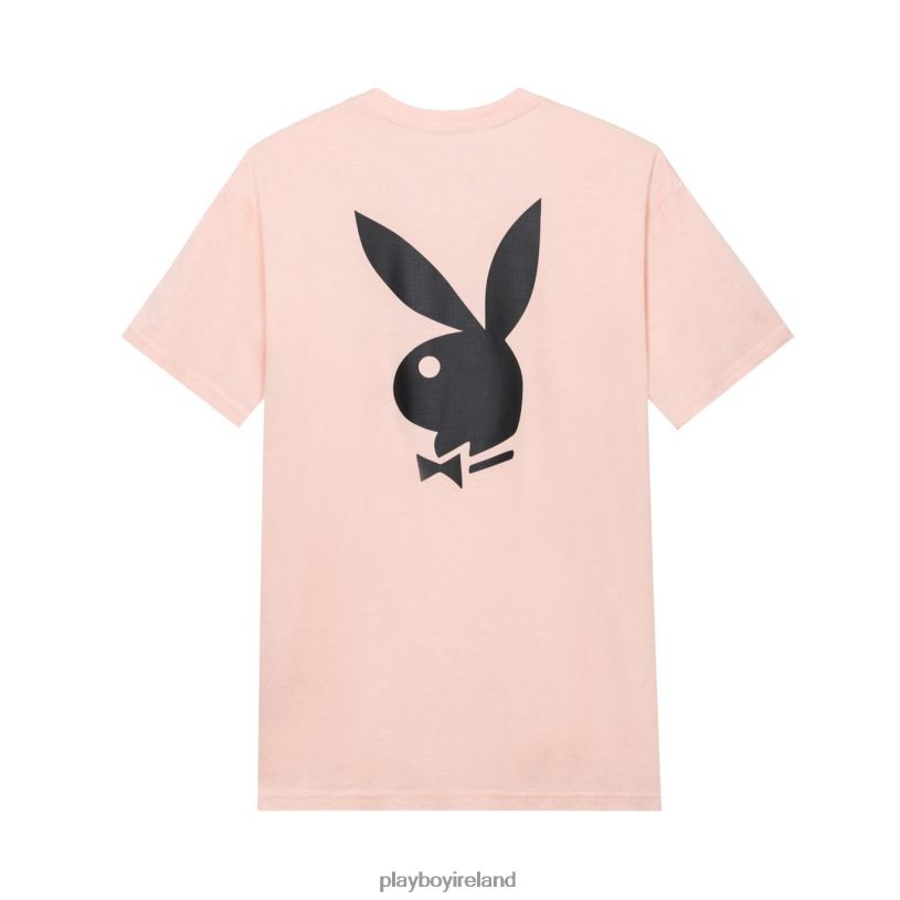 Playboy Men Rabbit Head Logo T-Shirt HBFB53 Clothing Pink