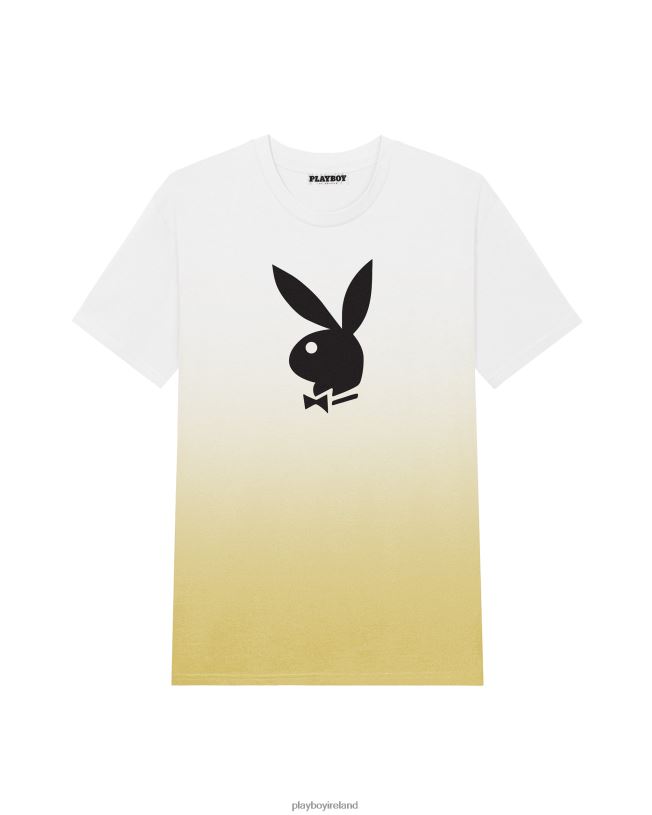 Playboy Men Rabbit Head Ombre T-Shirt HBFB329 Clothing Yellow