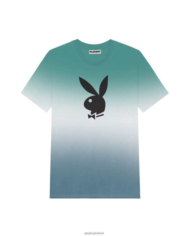 Playboy Men Rabbit Head Ombre T-Shirt HBFB330 Clothing Blue