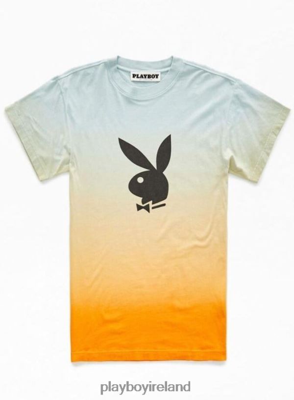 Playboy Men Rabbit Head Ombre T-Shirt HBFB331 Clothing Orange