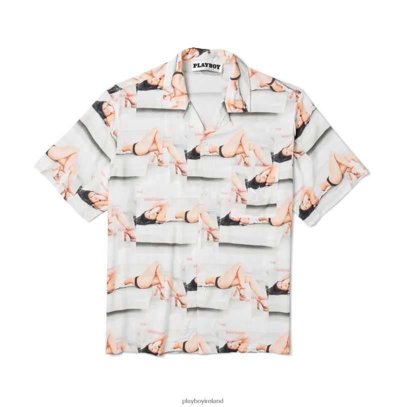 Playboy Men Sanctuary Camp Shirt HBFB180 Clothing White