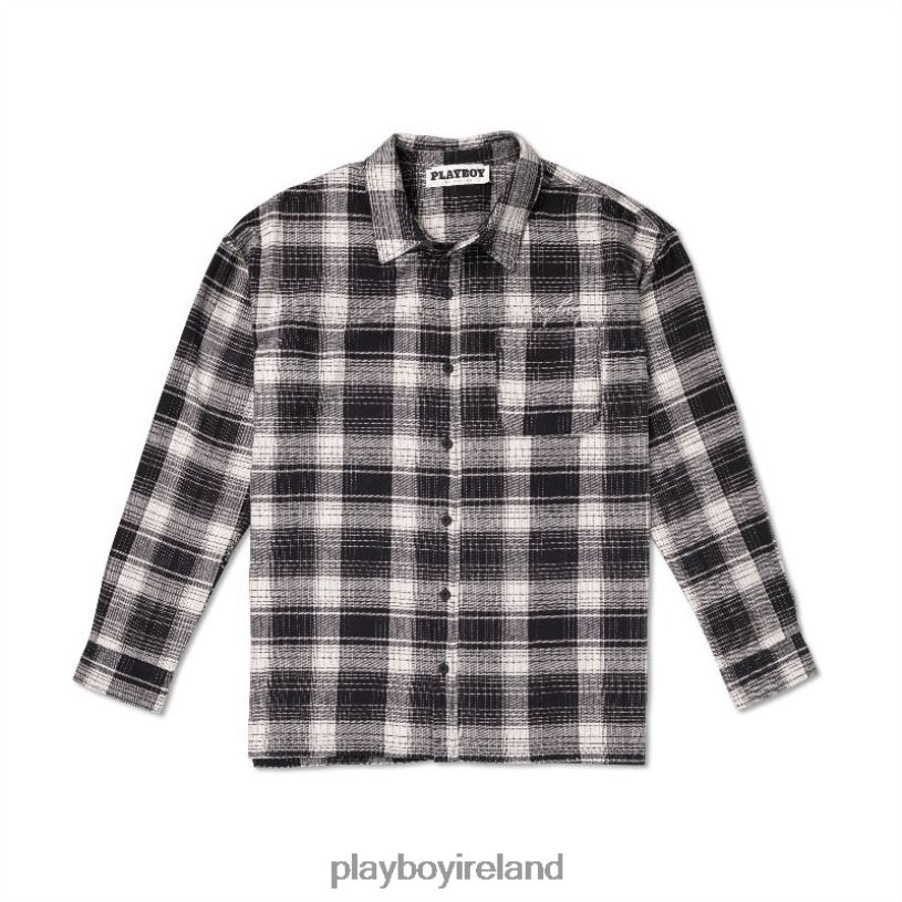 Playboy Men Script Flannel HBFB150 Clothing Black