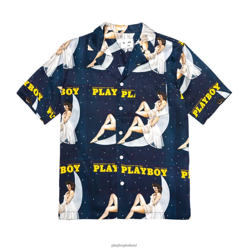 Playboy Men Soulland December 1973 Camp T-Shirt HBFB189 Clothing Navy