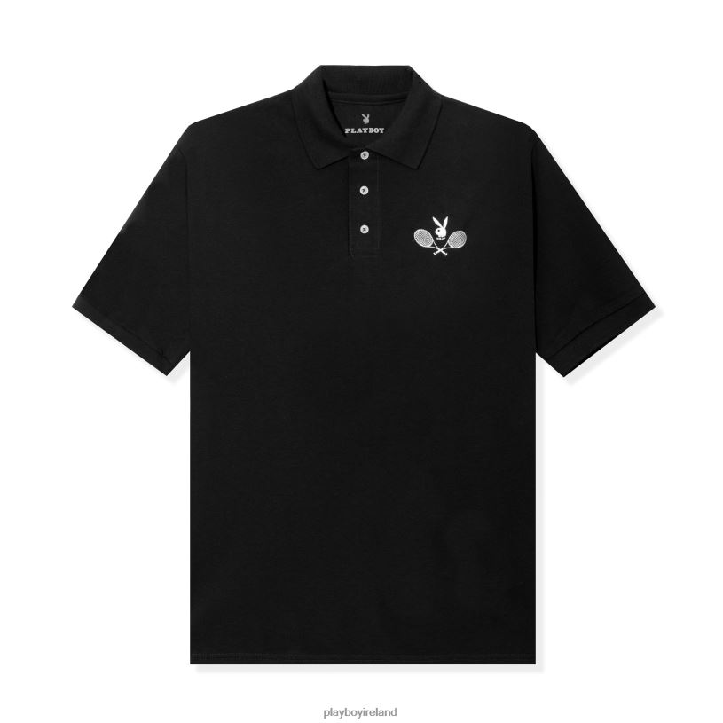 Playboy Men Tennis Club Polo HBFB201 Clothing Black