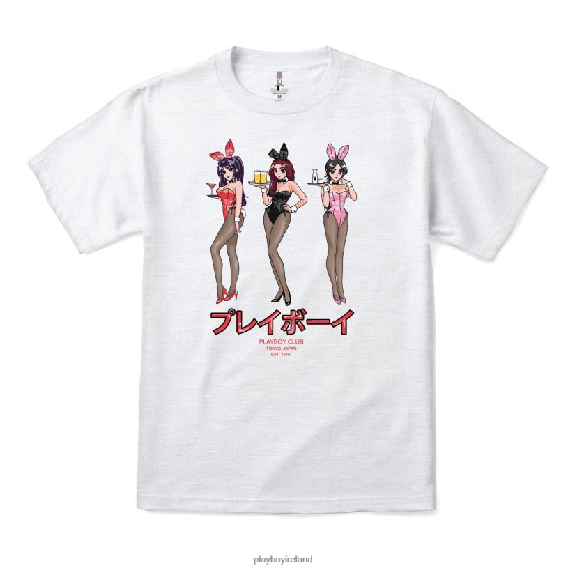 Playboy Men Tokyo Club Happy Hour T-Shirt HBFB50 Clothing Ash Grey