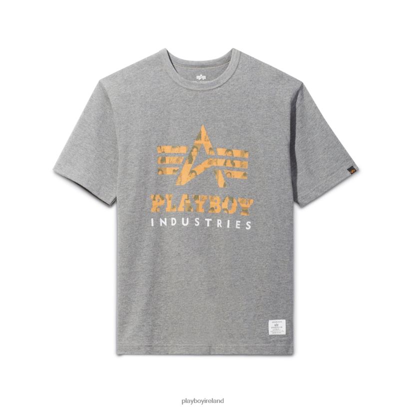 Playboy x Alpha Industries Men Classic T-Shirt HBFB169 Clothing Grey