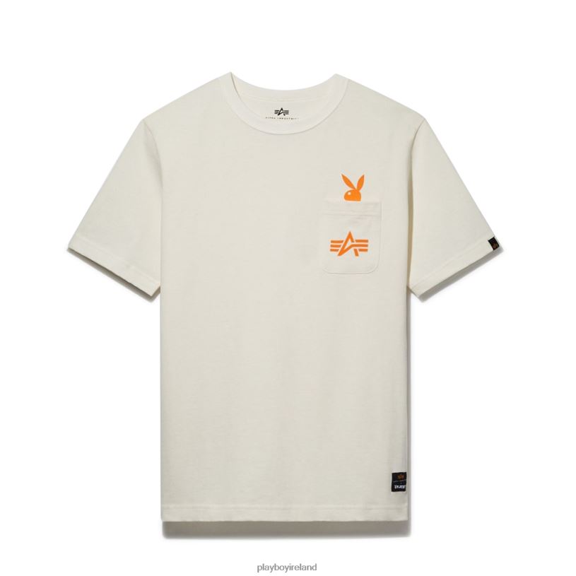 Playboy x Alpha Industries Men Play Forever Pocket T-Shirt HBFB170 Clothing White