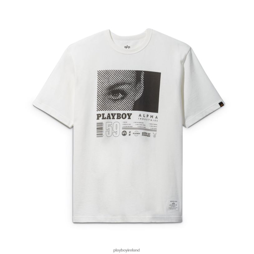 Playboy x Alpha Industries Men World Tour T-Shirt HBFB173 Clothing White