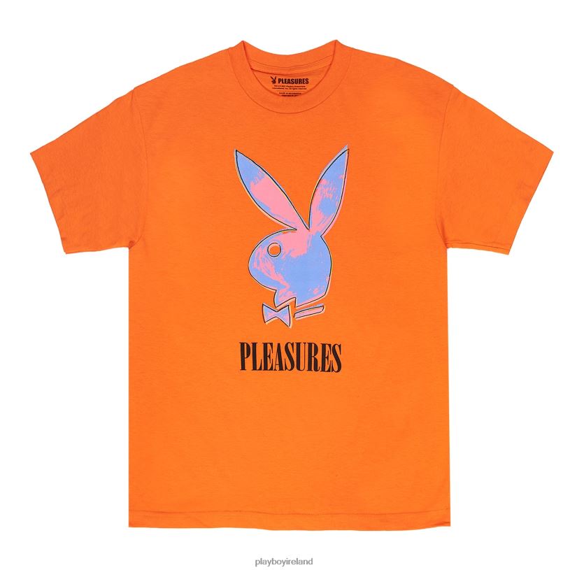 Playboy x Pleasures Men Pop Art T-Shirt HBFB176 Clothing Orange