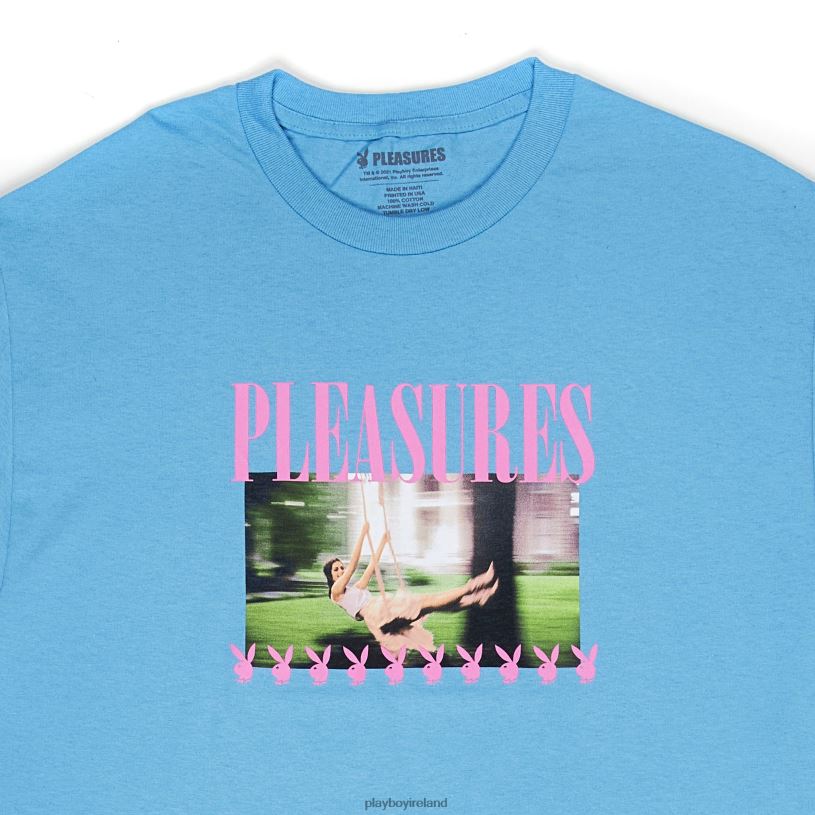 Playboy x Pleasures Men Swinging Playmate T-Shirt HBFB179 Clothing Blue